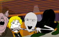 3soyjaks albinoblacksheep cartoon context_in_source draco_malfoy ear glasses hair harry_potter meta:tagme open_mouth pointy_ears smile soyjak stubble subvariant:shoyta variant:deh variant:gapejak variant:impish_soyak_ears voldemort wormtail yellow_hair // 909x579 // 693.2KB