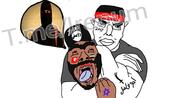 beard brown_skin choke_hold glasses isis open_mouth shia soyjak tongue variant:bernd variant:chudjak // 2119x1080 // 398.5KB