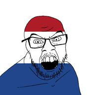 angry country flag flag:netherlands glasses jacksepticeye looking_at_you mustache netherlands open_mouth soyjak stubble teeth variant:feraljak youtube // 1500x1500 // 21.7KB