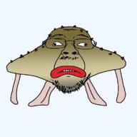 animal arm cross_eyed derp fish frown full_body glasses leg mustache red-lipped_batfish red_lips series:animaljaks soyjak stubble variant:bernd // 800x800 // 55.1KB