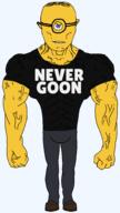 buff goggles minion muscles muscular_male never_goon shoe subvariant:muscular_chud variant:chudjak vein // 1094x1953 // 81.6KB
