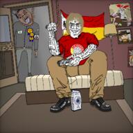 arthur_morgan bed blond boots coffee flag game_controller gemma_terronica grand_theft_auto grand_theft_auto_v hanged hanging high_quality holding_game_controller holding_object holding_rope jimmy_de_santa joystick lamp lynching muscles north_italy padania painting poster room rope separatism south_Italy_is_white south_italy swastika tattoo variant:bernd variant:chudjak // 1280x1280 // 544.9KB