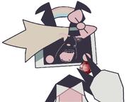 artist:quickslaughter blond clothes eyebrows fpe fundamental_paper_education holding_object horn open_mouth pastel_colors pink_eyes rainbow robot ruby ruby_fpe teeth variant:cobson white_background // 1200x900 // 32.0KB