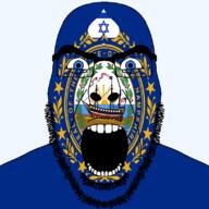 angry beard blue_eyes facial_mark flag flag:israel flag:new_hampshire forehead_mark glasses hair israel looking_at_you new_hampshire open_mouth queen_of_spades soyjak spade star_of_david state stubble subvariant:cobson_front2 subvariant:spadeson text thick_eyebrows united_states variant:cobson // 800x800 // 228.4KB