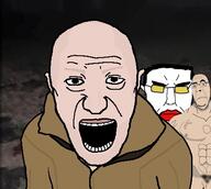 3soyjaks angry big_z buff closed_mouth clothes ear glasses hair naked nsfw penis russo_ukrainian_war soyjak stubble subvariant:chudjak_front variant:chudjak variant:cobson variant:el_perro_rabioso white_skin yevgeny_prigozhin // 447x400 // 47.7KB