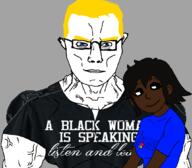 ashbie aspie autism black_skin blond blue_eyes brown_skin chud funded_by_mossad gigachud glasses muscles negro nigger niggerstone racemixing shitskin subvariant:chudjak_front subvariant:muscular_chud text trend:aryan variant:chudjak // 1059x929 // 274.4KB