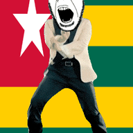 angry animated country dance flag full_body gangnam_style glasses irl open_mouth soyjak star stubble togo variant:cobson // 300x460 // 502.4KB