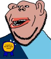 amerimutt award black_sclera brown_skin clothes ear flag flag:minnesota larp lips minnesota mutt nordic open_mouth soyjak state stubble subvariant:impish_amerimutt text united_states variant:impish_soyak_ears // 685x793 // 31.2KB