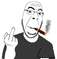 black_shirt cigarette clothes middle_finger smile smoke smoking variant:cobson // 615x633 // 25.0KB