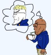 arab blond blue_eyes dream drinking glasses holding_object imagination most_obsessed_faggot_award most_unbothered_hetero_award shitskin side_profile stubble subvariant:euroaryan subvariant:euromutt trend:aryan variant:markiplier_soyjak // 559x599 // 92.0KB