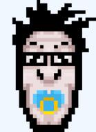 babyjak five_nights_at_cobson's glasses pacifier pixel_art variant:markiplier_soyjak // 201x278 // 5.7KB