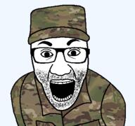 angry camouflage glasses military_uniform soyjak stubble variant:el_perro_rabioso // 427x400 // 88.9KB