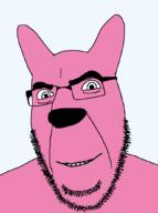 facial_mark forehead_mark glasses hand lammy pink_skin poops poops_and_yoyo smile soyjak stubble variant:cobson // 771x1032 // 42.2KB