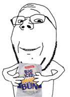 eating honeybun subvariant:wholesome_soyjak variant:gapejak // 349x478 // 64.6KB