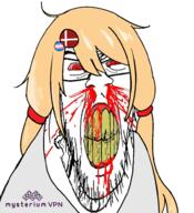 angry anzu_futaba anzumark bant_(4chan) blood bloodshot_eyes clenched_teeth clothes country cracked_teeth denmark flag flag:denmark flag:transgender_pride_flag glasses idolmaster mustache mysterium_vpn nosebleed proxy soyjak stubble subvariant:feralrage variant:feraljak yellow_hair // 894x979 // 565.6KB