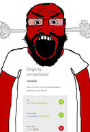 angry balding beard clothes cloudflare error glasses hair heart open_mouth red_skin soybooru soyjak subvariant:science_lover tshirt variant:markiplier_soyjak // 2819x4096 // 729.0KB