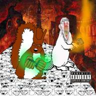 2soyjaks album_cover bloodshot_eyes brown_skin cover fists glasses hammer hell hill holding_object music niggerhell parental_advisory red_squirrel stubble subvariant:feralbeaver subvariant:feralsquirrel trend:squirreljakking variant:feraljak // 1000x1000 // 1.3MB