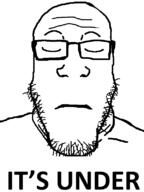 closed_eyes closed_mouth glasses its_over pun soyjak stubble subvariant:neutralplier text under variant:markiplier_soyjak // 600x800 // 35.9KB