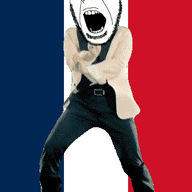 angry animated country dance flag flag:france france full_body gangnam_style glasses irl open_mouth soyjak stubble variant:cobson // 300x460 // 507.6KB