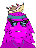 arch_linux banana_split_ice_cream blush blushing female horny looking_to_the_left magenta_skin necklace object_on_head quote quote_(user) quote_admin sweating variant:soytan // 651x882 // 24.4KB