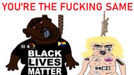 black_lives_matter black_skin blacked blm_logo bnwo female feminism hanging interracial nigger pride_flag queen_of_spades roastie subvariant:chudjak_front tattoo total_nigger_death variant:chudjak white_skin white_woman whore you're_the_same // 4060x2292 // 1.9MB