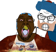 african_american anthro beak bird black_skin blue_paint blue_skin clenched_teeth eyebrows eyes feather furfag furry garrote glasses godfather luca_brasi martlet_(undertale_yellow) martletjak_(namefag) meta:namefags meta:self-insert mouth_open nose open_mouth red_sclera stubble tape teeth teeth_showing thales_(user) tongue tongue_out turban undertale undertale_yellow username variant:bernd variant:feraljak video_game white_background white_skin yellow_beak // 2044x1880 // 1.1MB