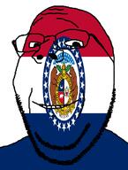 bear eagle flag flag:missouri glasses looking_at_you missouri moon smile soyjak star_(symbol) stubble subvariant:wholesome_soyjak teeth template text united_states variant:gapejak // 582x772 // 42.5KB