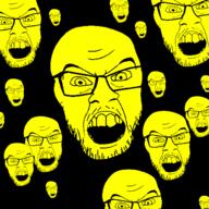 angry glasses god megami_tensei mustache open_mouth soyjak stubble variant:feraljak yellow_eyes yellow_skin yellow_teeth yhwh // 1500x1500 // 353.8KB