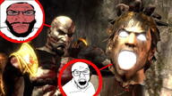 god_of_war kratos subvariant:science_lover variant:feraljak variant:markiplier_soyjak warrior-z_(user) // 736x414 // 87.0KB