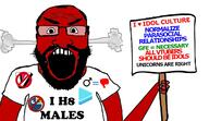 angry arm beard clothes fume glasses hair hand heart holding_object hololive i_hate i_love nijisanji open_mouth red_skin sign soyjak subvariant:science_lover text tshirt variant:markiplier_soyjak vshojo vt_(4chan) vtuber // 1362x788 // 239.2KB