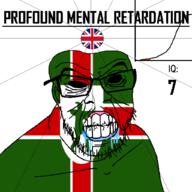 angry archer bald bell_curve black_eyes black_hole black_sclera british clenched_teeth closed_mouth country cracked_teeth drool ear england flag flag:nottinghamshire flag:united_kingdom full_body glasses hair iq iq_bell_curve mustache nightmare_fuel no_pupils nottinghamshire profound_mental_retardation retard soyjak stubble text united_kingdom variant:feraljak wrinkles // 1024x1024 // 63.3KB