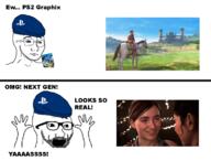 arm beanie clothes glasses hand hands_up hat horizon_zero_dawn open_mouth playstation proto-soyjak sony soyjak soyjak_comic stubble the_last_of_us variant:excited_soyjak variant:wojak video_game wojak // 1318x1000 // 784.6KB