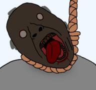 blood bloodshot_eyes dvloper granny hanging open_mouth shading suicide variant:bernd video_game // 768x719 // 2.1MB