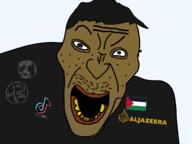 al_jazeera flag:palestine muhammad palestine shahada shitskin subhuman tiktok variant:angry_soyjak // 1600x1196 // 152.1KB