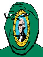 1889 flag flag:washington george_washington glasses looking_at_you smile soyjak stubble subvariant:wholesome_soyjak teeth text united_states variant:gapejak washington // 582x772 // 46.3KB
