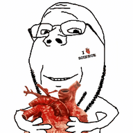 arm byonbyon glasses grin hand heart holding_heart holding_object i_love poyopoyo science smile stubble subvariant:wholesome_soyjak tattoo variant:gapejak // 265x400 // 650.6KB