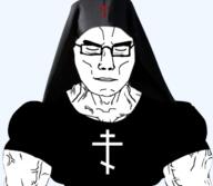 buff calvary christian_cross christian_identity christianity closed_mouth clothes eastern_orthodox eyes_closed fixed glasses hat orthodox orthodox_cross orthodox_priest orthodoxy priest reupload soyjak subvariant:chudjak_front subvariant:muscular_chud variant:chudjak white_skin // 536x466 // 116.9KB