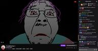 2soyjaks animated blood bloodshot_eyes closed_eyes crying ear firearm frown glasses gore hair lips makeup mustache purple_hair shotgun soyjak stubble suicide text tranny twitch variant:bernd variant:impish_soyak_ears video // 1680x876, 13s // 1.9MB