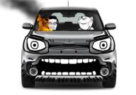 3soyjaks car closed_eyes closed_mouth crying ear glasses open_mouth smile soyjak stubble subvariant:chudjak_front variant:chudjak variant:impish_soyak_ears variant:unknown vehicle // 946x665 // 366.8KB