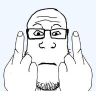 50_cent bald glasses hand looking_at_you middle_finger profanity stubble subvariant:neutralplier transparent_background variant:markiplier_soyjak // 896x851 // 116.5KB