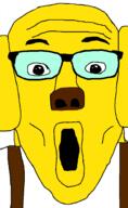 clothes dog ear glasses janny lips soyjak suspenders variant:unknown yellow_skin // 1224x1984 // 50.5KB