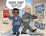 ben_garrison brown_skin closed_mouth glasses great_reset klaus_schwab smile trannies variant:chudjak world_economic_forum // 1800x1414 // 564.7KB