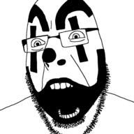 clown cob face_paint glasses insane_clown_posse music open_mouth soyjak stubble variant:cobson violent_j // 554x553 // 57.4KB