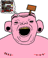 2soyjaks big_ear black_eyes bottomless_pit brainless closed_mouth clothes death(band) devourment_(band) ear earring english_text entombed(band) exhumed(band) eyebrows fastest_brapped_up_post_⚠️⚠️⚠️ fat hole lips menstrualcykill_(user) meta:namefags metal_(music) morbid_angel(band) nate nose obese open_mouth pink_skin pit pooner retard retarded rotten_teeth scar sign teeth text that_one_fucking_picture_of_nate_being_a_smug_little_bastard transparent_background variant:alicia variant:soyak