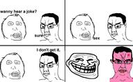 bloodshot_eyes crying glasses harpdarp herp_derp incel pink_skin rage_comic trollface variant:chudjak yellow_teeth // 2142x1326 // 293.4KB