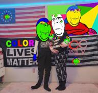 arm baby biting_lip black_lives_matter clothes color colorful doll ear flag flag:black_lives_matter flag:united_states foot full_body glasses hand holding_object kris_kane leg multiple_soyjaks pacifier pregnant proud_race_traitor racemixing sitting smile spade stubble subvariant:hornyson subvariant:wholesome_soyjak text variant:cobson variant:gapejak white_skin wrinkles // 1142x1080 // 1.5MB