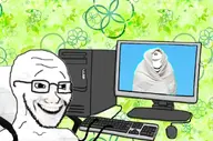 blanket calm computer green_background grin happy keyboard monitor pc screen sleeping smile variant:impish_soyak_ears variant:soyak wallpaper wholesome // 907x599 // 350.4KB