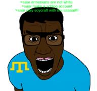 angry brown_skin country crimea crimean crimean_tatar crimeanigger flag flag:crimean_tatar glasses greentext hair mustache open_mouth schlog soycraft soyjak variant:el_perro_rabioso // 427x400 // 29.9KB