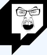 glasses logo open_mouth soyjak stubble twitch variant:feraljak // 2400x2800 // 133.9KB