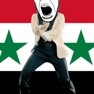 angry animated country dance flag gangnam_style glasses open_mouth soyjak stubble syria variant:cobson // 300x460 // 498.2KB